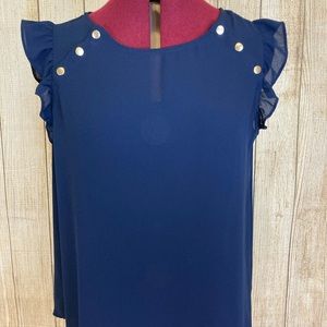 NWOT Navy Blue Ruffle Too size LP